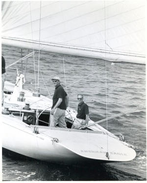 American Eagle (US-21), 1964 America's Cup, William S. "Bill" Cox (helm) and Bill Stetson-- photo by Stephen Lirakis